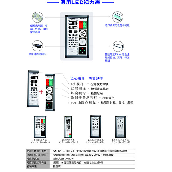 LED觀片燈、視力表燈